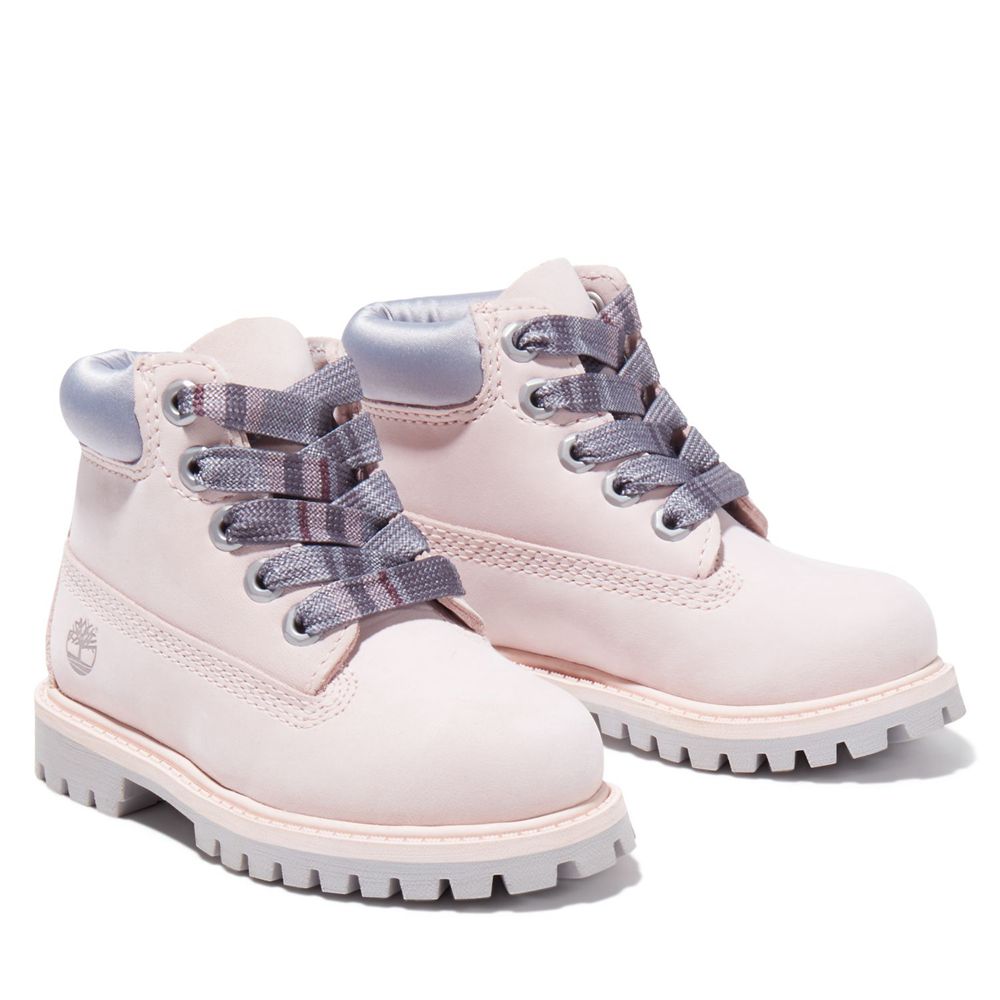 Timberland 6-Inch Μποτακια Παιδικα Ροζ - Toddler Premium Waterproof - Greece 5710982-JW